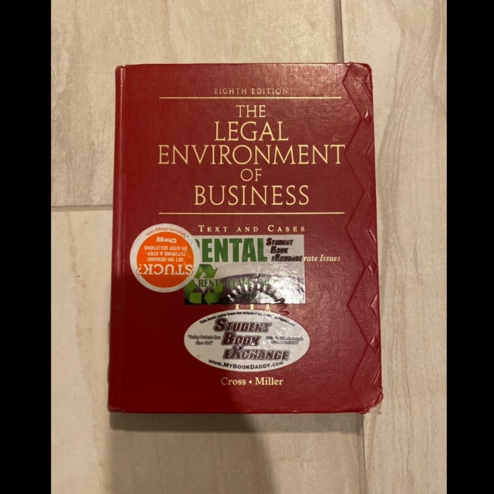 The Legal Environment of Business Eighth Edition Frank B. Cross Roger Miller